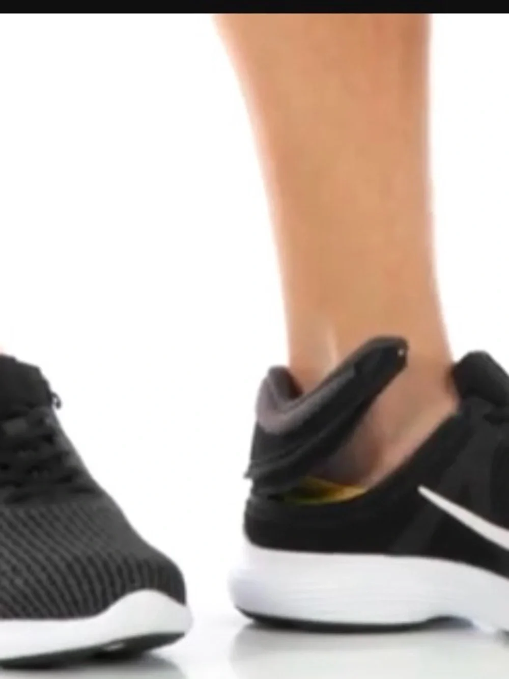 Nike Revolution 4 FlyEase Black and White Mesh Sneaker—Kids 5.5/Women’s 7